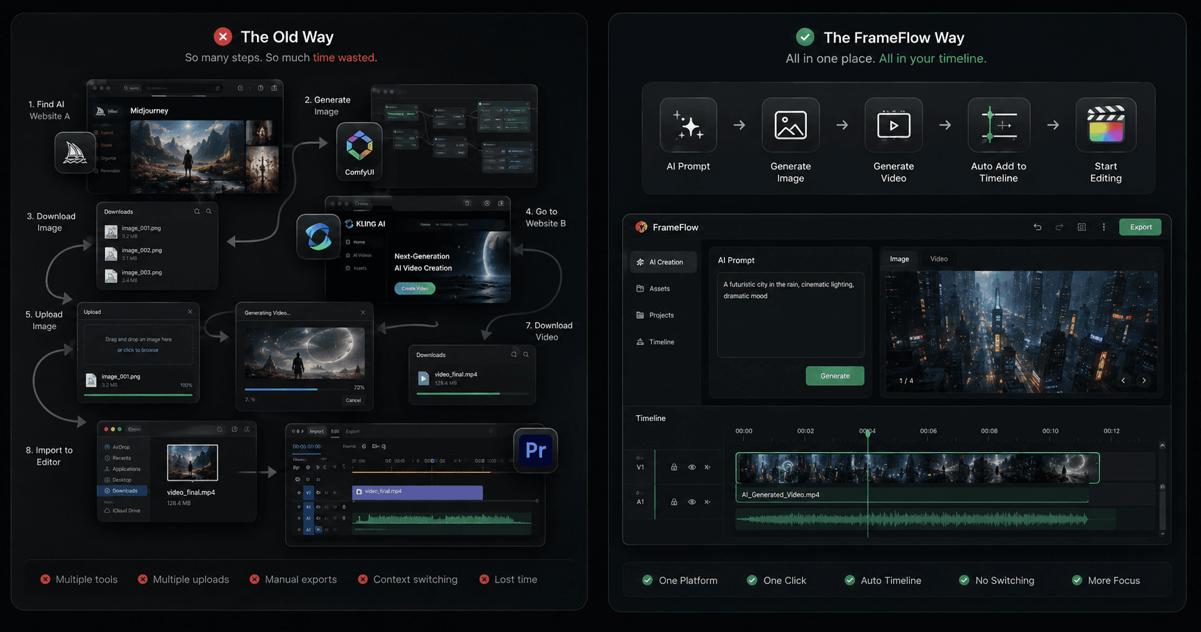 SceneNova workflow inside a professional editing environment